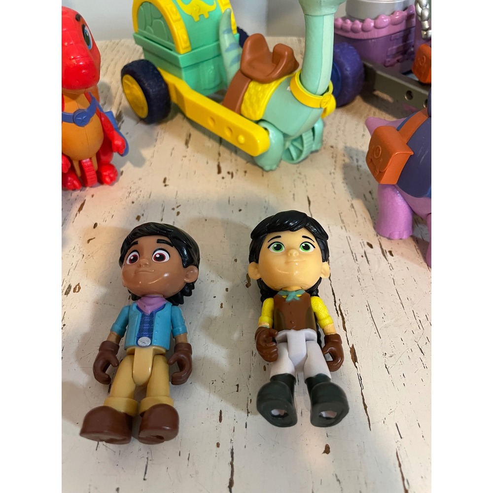 Disney Jr Dino Ranch Toys Lot Action Figures Dinosaurs Chariot Ranchers Cart - Picture 3 of 11